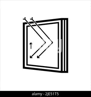 Insulating Glass Window Icon, Heat Reflecting Window Vector Art Illustration Stock Vector
