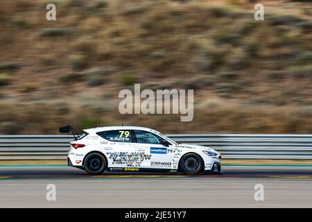 79 HUFF Rob (GBR), Zengo Motorsport, CUPRA Leon Competición, action during the WTCR - Race of Spain 2022, 4th round of the 2022 FIA World Touring Car Cup, on the MotorLand Aragon from June 24 to 26 in Alcaniz, Spain - Photo Xavi Bonilla / DPPI Stock Photo