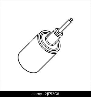 Optical Fiber Icon, Higher Bandwidth, Data Cable Vector Art Illustration Stock Vector