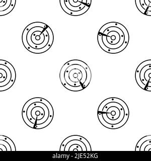 Plane Radar Icon Seamless Pattern, Air Traffic Radar Icon Vector Art Illustration Stock Vector