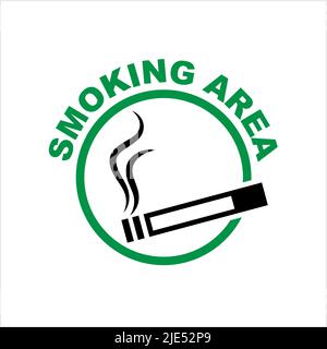 Smoking Area Icon, Designated Smoking Area, Smoking Zone Icon Vector Art Illustration Stock Vector