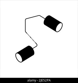 Tin Can Phone Icon, Non Electrical Speech Transmitting Device Vector Art Illustration Stock Vector
