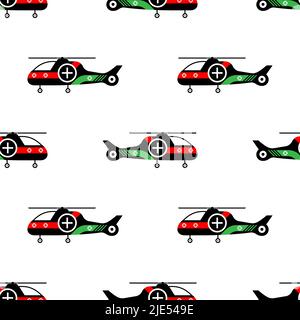 Air Ambulance Helicopter Icon Seamless Pattern, Air Ambulance Icon Vector Art Illustration Stock Vector