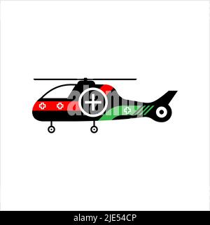 Air Ambulance Helicopter Icon, Air Ambulance Icon Vector Art Illustration Stock Vector