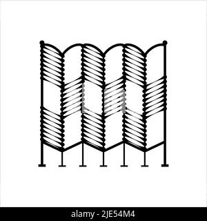 Folding Screen Divider Icon, Space Divider Into Separate Distinct Areas Vector Art Illustration Stock Vector