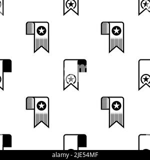 Bookmark Icon Seamless Pattern, Page Mark, Current Page Marker Vector Art Illustration Stock Vector