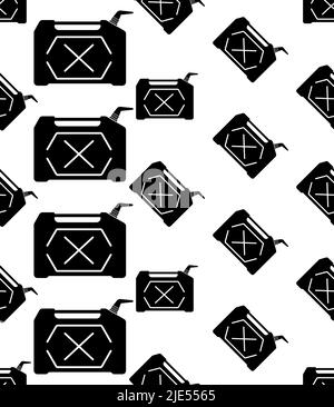 Gasoline Can Icon Seamless Pattern, Fuel Can Vector Art Illustration Stock Vector