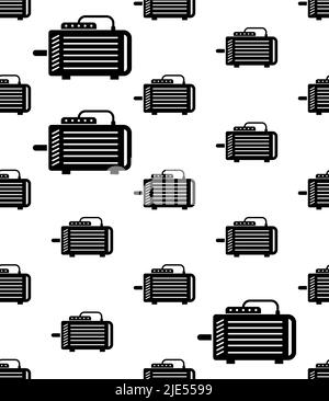 Electric Motor Icon Seamless Pattern, Electric Magnetic Motor Icon Vector Art Illustration Stock Vector