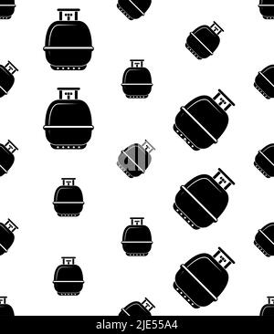 Lpg Cylinder Icon Seamless Pattern, Liquefied Petroleum, Liquid Petroleum Gas, Lp Gas Vector Art Illustration Stock Vector