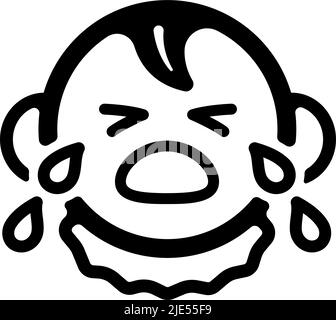 Crying baby face vector icon illustration Stock Vector