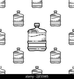 Water Gallon Icon Seamless Pattern, Gallon Bottle Icon, Water Storage Bottle Vector Art Illustration Stock Vector