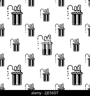 Water Purifier Icon Seamless Pattern, Water Filter Icon, Electronic Remover Of Undesirable Chemicals, Biological Contaminants, Suspended Solids, And G Stock Vector