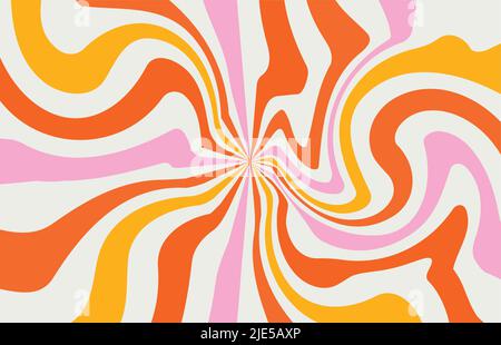 acid wave rainbow line backgrounds in 1970s 1960s hippie style. carnival wallpaper patterns retro vintage 70s 60s groove. psychedelic poster Stock Vector