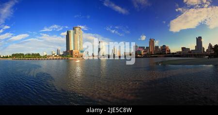 Zhejiang ningbo city high buildings landmarks Stock Photo