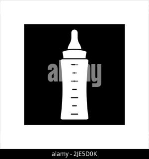 Baby Bottle Icon, Milk, Water Bottle Icon Vector Art Illustration Stock Vector