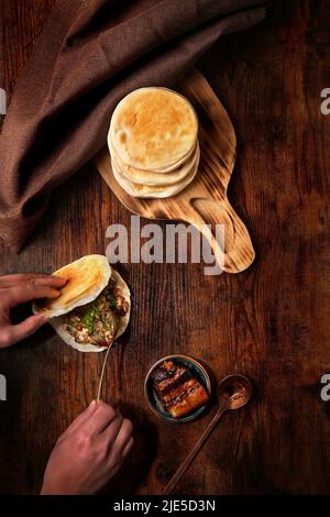 Meat clip buns Stock Photo