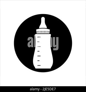 Baby Bottle Icon, Milk, Water Bottle Icon Vector Art Illustration Stock Vector