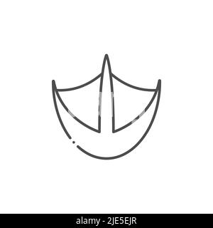 Duck paw print line icon. linear style sign for mobile concept and web design. Duck bird footprint outline vector icon. Symbol, logo illustration. Vec Stock Vector