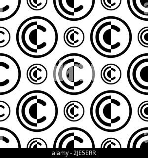 Copyright Icon Seamless Pattern, Copyright Letter C Symbol Vector Art Illustration Stock Vector