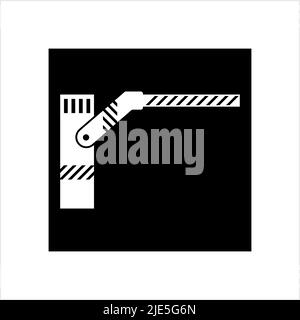 Parking Barrier Icon, Security Barrier Vector Art Illustration Stock Vector