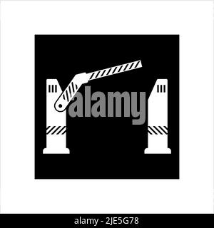 Parking Barrier Icon, Security Barrier Vector Art Illustration Stock Vector