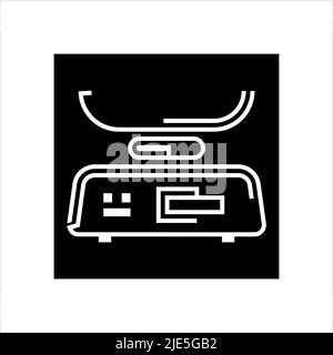 Kitchen Weight Scale Icon Vector Art Illustration Stock Vector