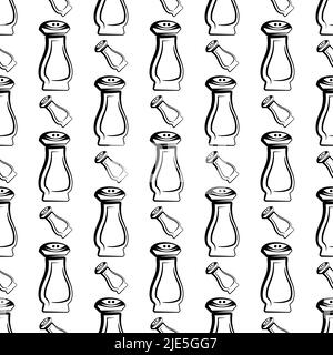 Salt And Pepper Shaker Icon Seamless Pattern Vector Art Illustration Stock Vector