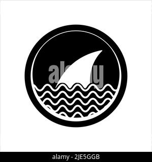Shark Fin Icon Design Vector Art Illustration Stock Vector
