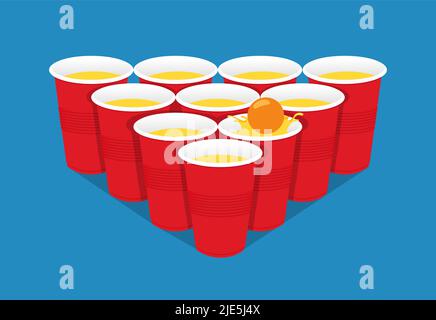 beer game played with red solo cups