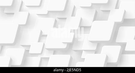 Abstract background with white 3d cubes creating texture Stock Vector