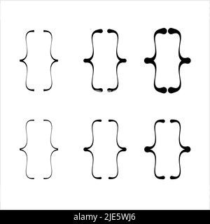 Curly Bracket Icon, Braces Vector Art Illustration Stock Vector