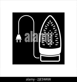 Iron Sole Plate Icon Cloth Electric Iron Front Face Plate, Glide Sole Bottom With Steam Holes Vector Art Illustration Stock Vector