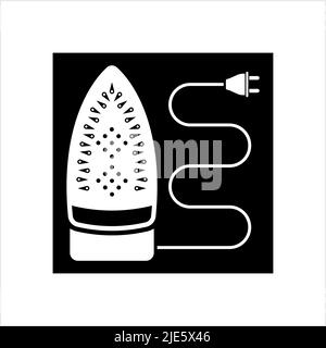 Iron Sole Plate Icon Cloth Electric Iron Front Face Plate, Glide Sole Bottom With Steam Holes Vector Art Illustration Stock Vector