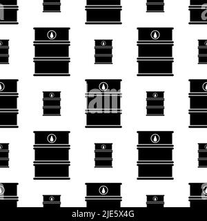 Oil Barrel Icon Seamless Pattern, Oil Drum Vector Art Illustration Stock Vector