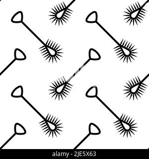 Toilet Brush Icon Seamless Pattern, Toilet Cleaning Brush Vector Art Illustration Stock Vector