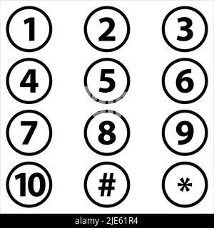 Number Center Aligned Inside Circle One To Ten Vector Art Illustration Stock Vector