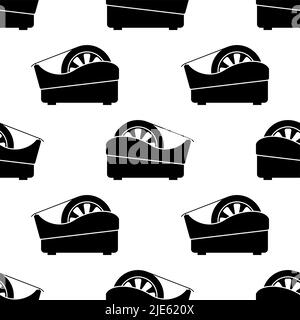Tape Dispenser Icon Seamless Pattern, Adhesive Tape Holder Icon Vector Art Illustration Stock Vector