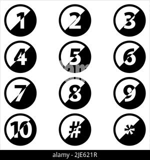 Number Center Aligned Inside Circle One To Ten Vector Art Illustration Stock Vector