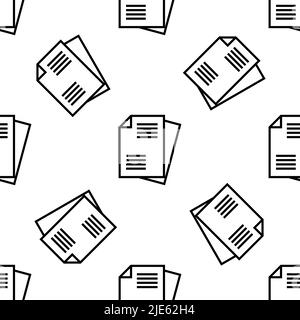 Sheet Icon Seamless Pattern, Document Icon, Paper Icon Vector Art Illustration Stock Vector