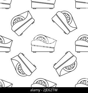 Tape Dispenser Icon Seamless Pattern, Adhesive Tape Holder Icon Vector Art Illustration Stock Vector