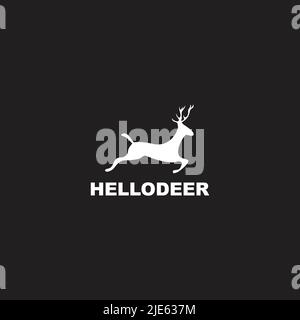 Simple deer logo design inspiration vector icon with isolated background template Stock Vector
