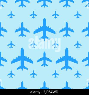 Airplane Icon Seamless Pattern Vector Art Illustration Stock Vector
