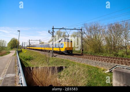 ICM Koploper intercity of NS on track in Driebruggen in the Netherlands Stock Photo