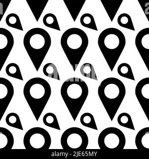 Location Pin Icon Seamless Pattern Vector Art Illustration Stock Vector