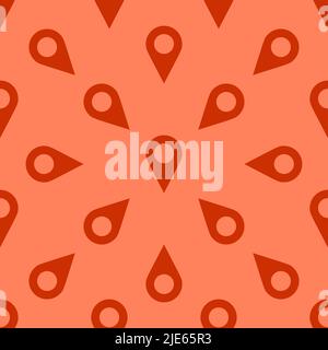 Location Pin Icon Seamless Pattern Vector Art Illustration Stock Vector