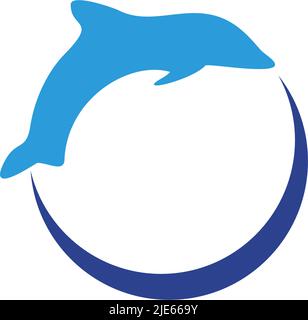 Dolphin logo design inspiration vector template Stock Vector