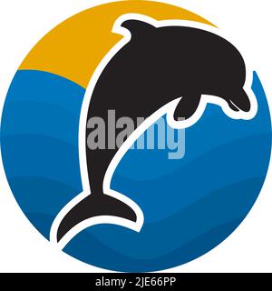 Dolphin icon logo design inspiration vector template Stock Vector