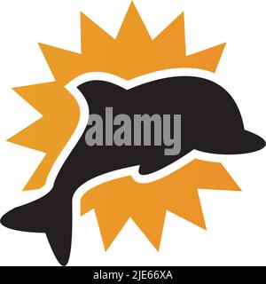 Dolphin icon logo design inspiration vector template Stock Vector