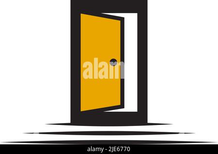 Door logo design vector illustration template Stock Vector