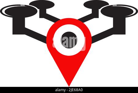 Drone icon logo design vector illustration template Stock Vector